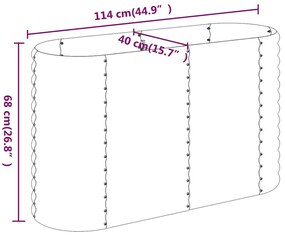 vidaXL Ζαρντινιέρα Γκρι 114x40x68 εκ. Ατσάλι με Ηλεκτρ. Βαφή Πούδρας