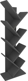 Βιβλιοθήκη Milton Megapap χρώμα ανθρακί 44x22x121εκ.