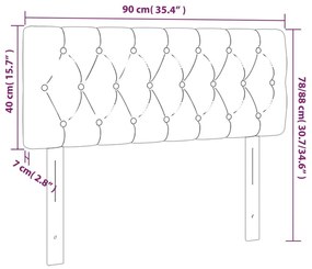 Κεφαλάρι Κρεβατιού Μπλε 90x7x78/88 εκ. Υφασμάτινο - Μπλε