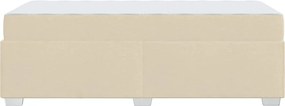 vidaXL Σκελετός Κρεβατιού με στρώμα Κρεμ 90 x 190 cm ύφασμα