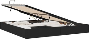 vidaXL Κρεβάτι Οθωμανικού Τύπου Μαύρο 200 x 200 cm ύφασμα