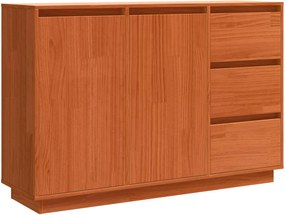 vidaXL Πλαϊνό γραφείο Καφέ δρυς 111 x 34 x 75 εκ. Στερεά ξυλεία πεύκου