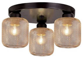 Φωτιστικό Οροφής - Πλαφονιέρα Loren 4165300 Gold-Black Viokef Metal, Glass