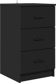 vidaXL Κομοδίνο Μαύρο 38 x 38 x 66 εκ Επεξεργασμένο ξύλο