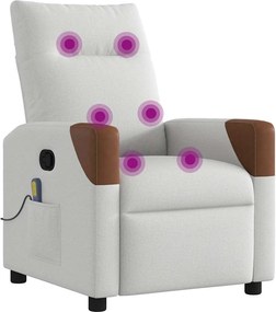 vidaXL καρέκλα ανάκλισης μασάζ Cloud Grey Fabric