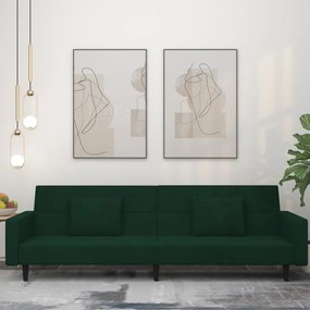 Καναπές Κρεβάτι Διθέσιος Σκ. Πράσινο Βελούδινος &amp; 2 Μαξιλάρια