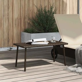 vidaXL Κήπος Τραπέζι καφέ ορθογώνιο καφέ 80x40x37 cm Poly Rattan