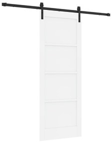vidaXL Συρόμενη Πόρτα με Σετ Υλικών Λευκή 78x202 εκ. Σκληρού Ξύλου Πεύκου