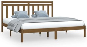 vidaXL Πλαίσιο Κρεβατιού Καφέ Μελί 200 x 200 εκ. από Μασίφ Ξύλο