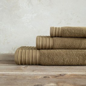 Πετσέτα Feel Fresh Gold Brown Nima Προσώπου 50x100cm 100% Βαμβάκι