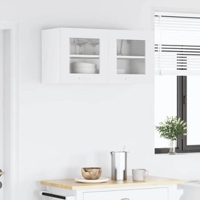 vidaXL Κρεμαστό ντουλάπι Λευκό 80 x 31 x 40 εκ Επεξεργασμένο Ξύλο
