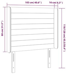 vidaXL Κεφαλάρι Κρεβατιού LED Ροζ 103x16x118/128 εκ.Βελούδινο