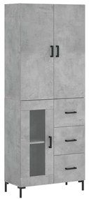 vidaXL Ντουλάπι Γκρι Σκυροδέματος 69,5x34x180 εκ. Επεξεργασμένο Ξύλο