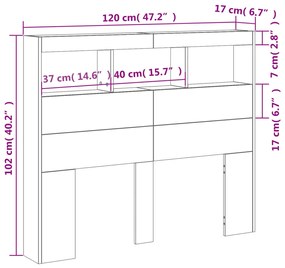 ΚΕΦΑΛΑΡΙ ΜΕ ΑΠΟΘΗΚΕΥΤΙΚΟ ΧΩΡΟ &amp; LED ΚΑΦΕ ΔΡΥΣ 120X17X102 ΕΚ. 839195