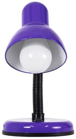 GloboStar® STUDENT PURPLE 01537 Μοντέρνο Επιτραπέζιο Φωτιστικό Γραφείου Μονόφωτο 1 x E27 Μωβ με Λευκό Μεταλλικό με Διακόπτη ΟN/OFF Καμπάνα Φ12 x Υ32cm