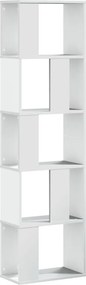 vidaXL Βιβλιοθήκη 5 Επιπέδων Λευκή 45 x 23,5 x 162,5 εκ. Επεξεργ. Ξύλο