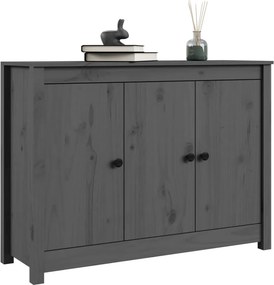 vidaXL Ντουλάπι Γκρι 100 x 35 x 74 εκ. από Μασίφ Ξύλο Πεύκου
