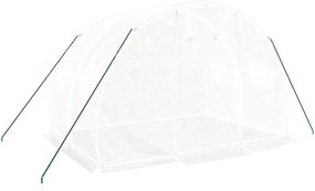 vidaXL Θερμοκήπιο με Ατσάλινο Πλαίσιο Λευκό 6 μ² 3 x 2 x 2 μ.