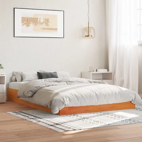 vidaXL Σκελετός Κρεβ. Χωρίς Στρώμα Καφέ Κεριού 150x200 εκ Μασίφ Πεύκο