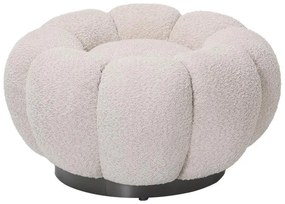 Σκαμπό Nester μπουκλέ ύφασμα σε μπεζ απόχρωση Φ60x31εκ 61x61x32.5 εκ.