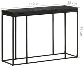 vidaXL Τραπέζι Κονσόλα Μαύρο 110x35x76 εκ. Μασίφ Ξύλο Ακακίας &amp; Μάνγκο