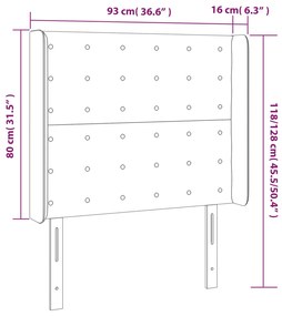 ΚΕΦΑΛΑΡΙ ΚΡΕΒΑΤΙΟΥ LED ΜΑΥΡΟ 93X16X118/128ΕΚ. ΥΦΑΣΜΑΤΙΝΟ 3124466