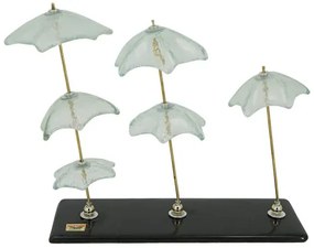 MarHome ΓΥΑΛΙΝΟ ΦΟΥΤΖΙ ΟΜΠΡΕΛΕΣ ΛΕΥΚΟ - 22x8x21cm  S1085-OMRELES LEYKO