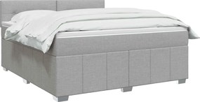 vidaXL Κρεβάτι box spring με στρώμα Ανοιχτό γκρι 140 x 190 cm Ύφασμα