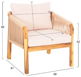 ΣΕΤ ΣΑΛΟΝΙ ΕΞ.ΧΩΡΟΥ 4ΤΜΧ ROSSWELL HM6084.02 ΞΥΛΟ ΑΚΑΚΙΑΣ-ΣΧΟΙΝΙ-ΜΠΕΖ ΜΑΞΙΛΑΡΙΑ