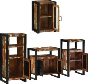 vidaXL Σετ Επίπλων Μπάνιου 4 τμχ. Πολύχρωμο 55 x 35 x 60 εκ.