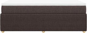 vidaXL Κρεβάτι Boxspring με Στρώμα Σκούρο Καφέ 80x200 εκ. Υφασμάτινο