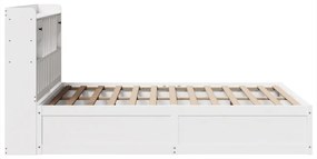 vidaXL Σκελετός Κρεβ. Χωρίς Στρώμα Λευκό 150x200 εκ Μασίφ Πεύκο