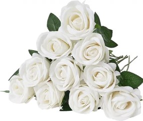 VEVOR 120 Pcs White Roses Artificial Flowers Realistic Bouquet Xmas Home Decor