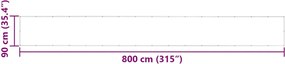 vidaXL Σήτα Μπαλκονιού Πορτοκαλί 90x800 εκ. 100% Πολυεστέρας Oxford