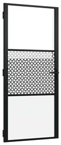 vidaXL Εσωτερική Πόρτα Μαύρο 93 x 201.5 cm Tempered γυαλί, Αλουμίνιο