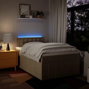 VidaXL Κρεβάτι Boxspring με Στρώμα Κρεμ 120x190 εκ. Υφασμάτινο