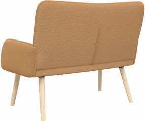 vidaXL Καναπές 2 ατόμων Μπεζ 115 x 61 x 87 εκ. Μπουκλέ