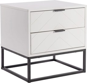 DIANO Κομοδίνο με 2 Συρτάρια, Άσπρο   1τμχ