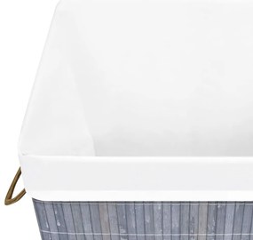 vidaXL Καλάθι Άπλυτων με 1 Τμήμα Γκρι από Μπαμπού