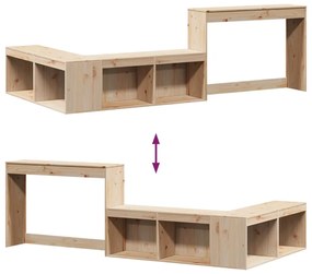vidaXL Κομοδίνο με Γραφείο 232x122x75 εκ. από Μασίφ Ξύλο Πεύκου