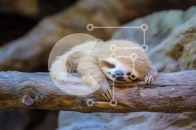 Intra Συλλεκτικό Ξύλινο Παζλ Plywood  4mm - Sleeping Sloth σε ένα ξύλινο κλαδί Σε Ξύλινο Κουτί - Διαστάσεις: 10x10 cm – 25 κομμάτια