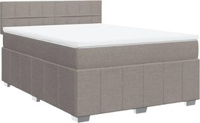 vidaXL Κρεβάτι Boxspring με Στρώμα Taupe 160x200 εκ. Υφασμάτινο