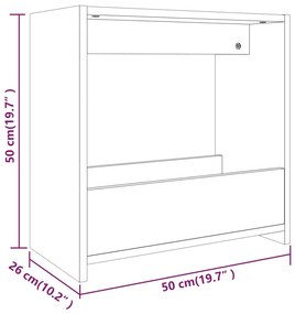 Βοηθητικό Τραπέζι Καφέ Δρυς 50x26x50 εκ. Επεξεργασμένο Ξύλο - Καφέ