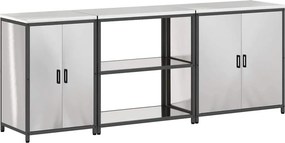 vidaXL Σετ Αποθήκευσης Κουζίνας HATTEM 3 pcs Ασημί Ανοξείδωτο Ατσάλι
