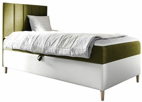 Κρεβάτι continental Baltimore 170, Μονόκλινο, Continental, Πράσινο, 90x200, Οικολογικό δέρμα, Ταπισερί, Τάβλες για Κρεβάτι, 92x208x115cm, 65 kg