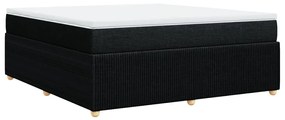 vidaXL Κρεβάτι Boxspring με Στρώμα Μαύρο 180x200 εκ. Υφασμάτινο