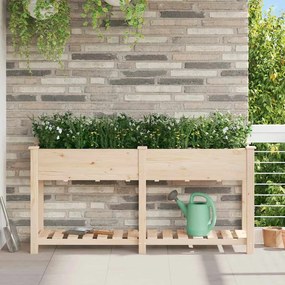 vidaXL Γλάστρα Κήπου Μπεζ 161 x 43 x 76.5 εκ Στερεό ξύλο έλατου
