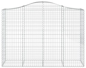 Συρματοκιβώτια Τοξωτά 10 τεμ. 200x50x140/160 εκ. Γαλβαν. Ατσάλι - Ασήμι