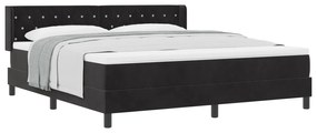 vidaXL Κρεβάτι Box Spring με Στρώμα Μαύρο 180x200 εκ Βελούδο