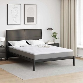 vidaXL Στρώμα επικάλυψης Λευκό 140 x 200 cm Υφασμα Πλεκτό